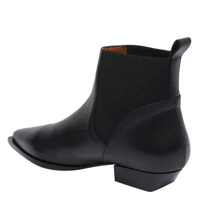 Angel Alarcon Pointed-toe Elastic-sided Boots In Black