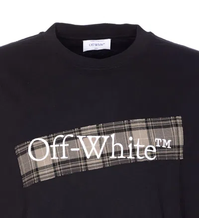 Off-white Black Crewneck T-shirt With Logo Lettering On The Front And Maxi Diagonal Motif On The Rear In Cotto In Black