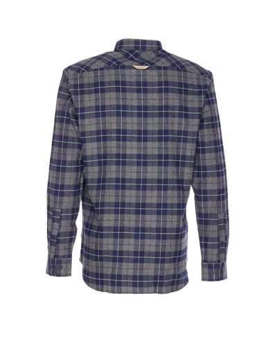 Woolrich Long Sleeve Check Pattern Button-down Shirt In Blue