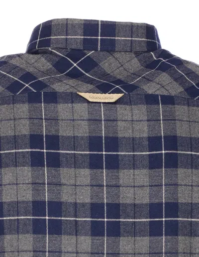 Woolrich Long Sleeve Check Pattern Button-down Shirt In Blue