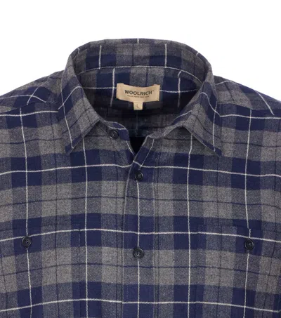 Woolrich Long Sleeve Check Pattern Button-down Shirt In Blue
