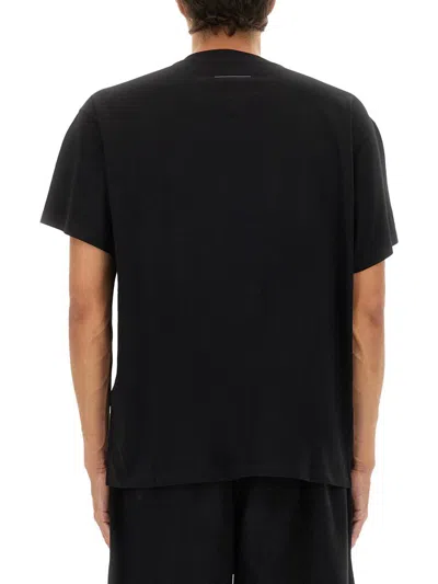 Mm6 Maison Margiela Mm6 By Maison Margiela Oversized T-shirt With Contrasting Pocket Detail In Black