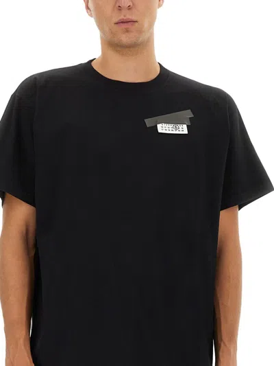 Mm6 Maison Margiela Mm6 By Maison Margiela Oversized T-shirt With Contrasting Pocket Detail In Black
