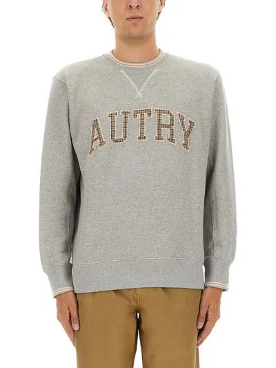 Autry Grey Cotton Sweatshirt In Gray