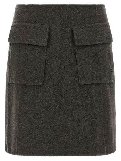 P.a.r.o.s.h Leak25 Skirt In Gray