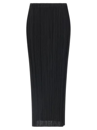 Issey Miyake Midi Skirt Featuring Pleated Design In Black