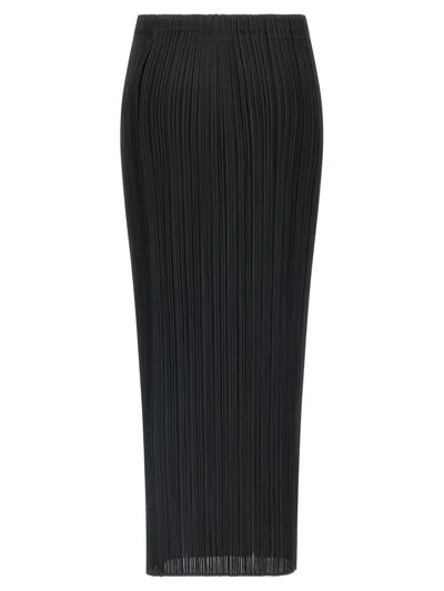 Issey Miyake Midi Skirt Featuring Pleated Design In Black