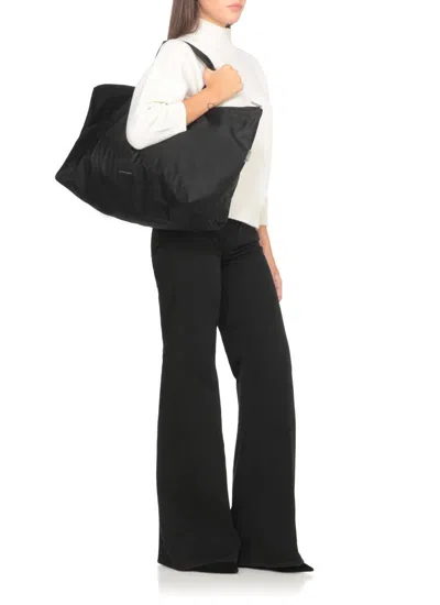 Michael Kors Tanner Large Printed Signature Logo Reversible Packable Tote Bag In Black