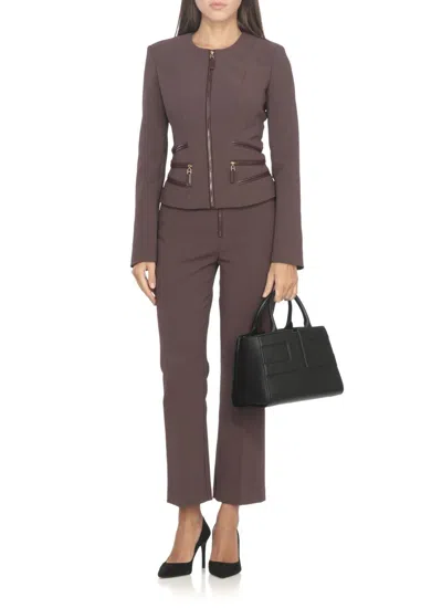 Elisabetta Franchi Structured Pebbled Shoulder Bag In Gray