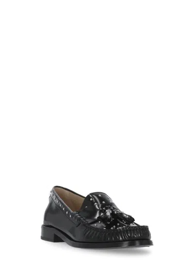 Stuart Weitzman Loafers With Studded Detailing And Tassel Embellishment In Black