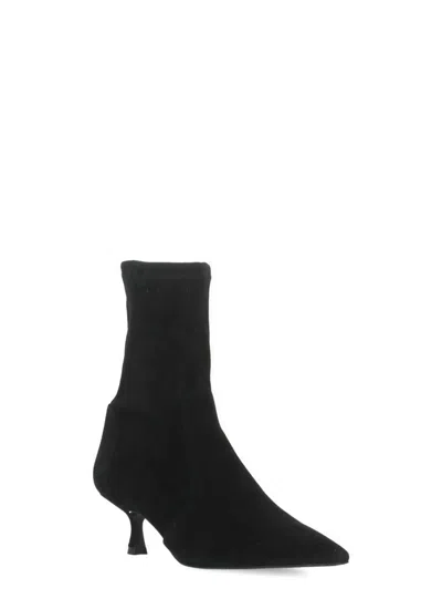 Stuart Weitzman Stuart Sculpt Pointy Toe Bootie 50 In Black