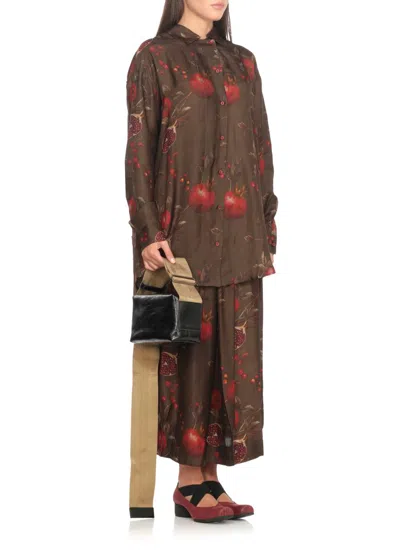 Uma Wang Textured Leather Shoulder Bag With Adjustable Strap In Black