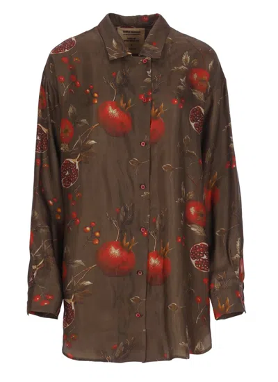 Uma Wang Pomegranate-print Asymmetrical-buttoned Top In Multi