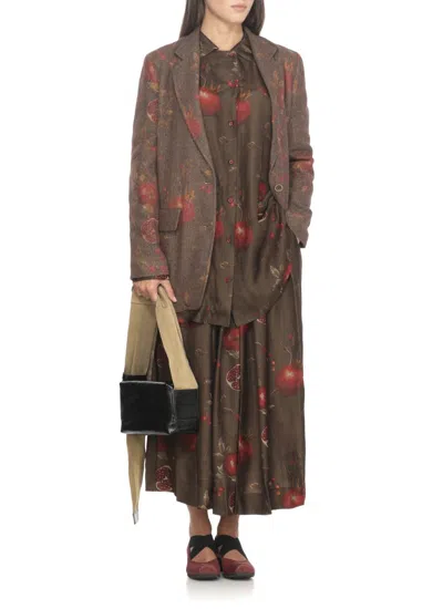 Uma Wang Pomegranate-print Asymmetrical-buttoned Top In Multi