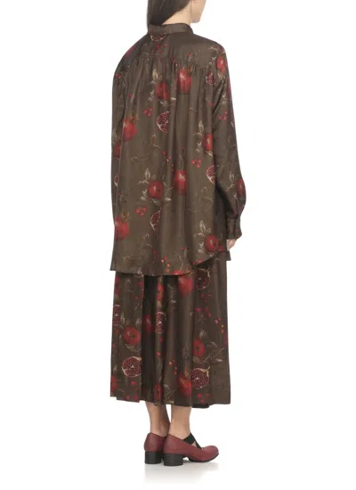 Uma Wang Pomegranate-print Asymmetrical-buttoned Top In Multi