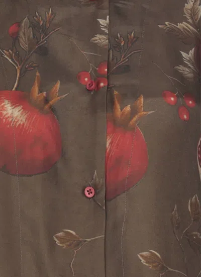 Uma Wang Pomegranate-print Asymmetrical-buttoned Top In Multi