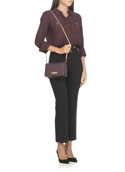 Elisabetta Franchi Rectangular Shoulder Bag Chain Strap In Red