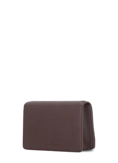 Elisabetta Franchi Rectangular Shoulder Bag Chain Strap In Red