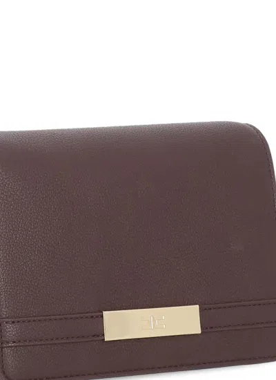 Elisabetta Franchi Rectangular Shoulder Bag Chain Strap In Red