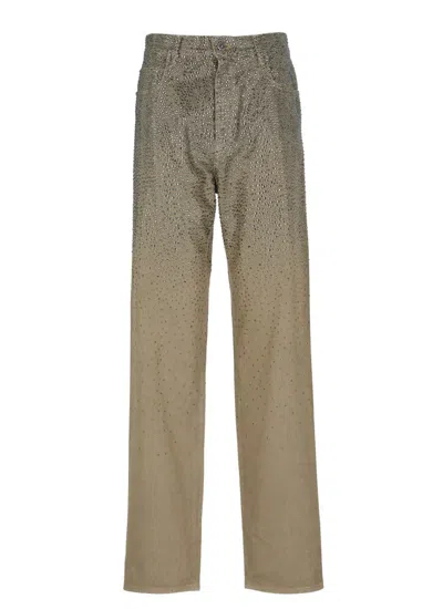 Golden Goose Straight-leg Pants With Gradient Crystal Embellishment In Multi