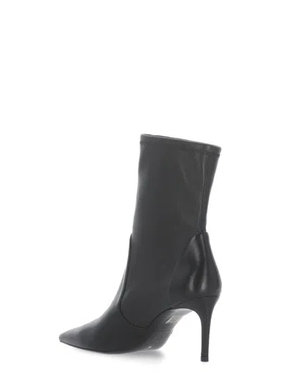 Stuart Weitzman Black Leather Stuart Power Ankle Boots