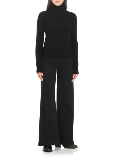 Stuart Weitzman Leather Block Heel Ankle Boots With Pointed Toe In Black