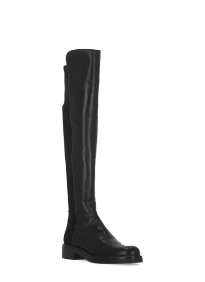 Stuart Weitzman High Boots With Round Toe And Block Heel In Black