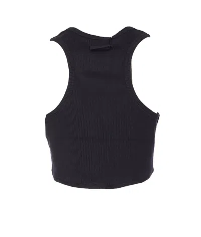 Jean Paul Gaultier Cotton Ribbed Bra With Lingerie Garter In Black