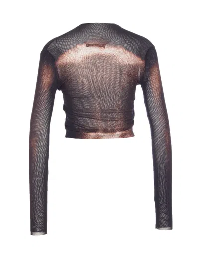 Jean Paul Gaultier "body Dust" Print Top In Black