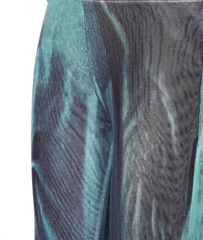 Jean Paul Gaultier Printed Flared-leg Mesh Trousers In Blue