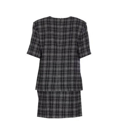 Pinko Robe Courte À Carreaux In Black