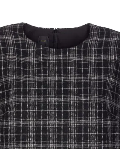 Pinko Robe Courte À Carreaux In Black