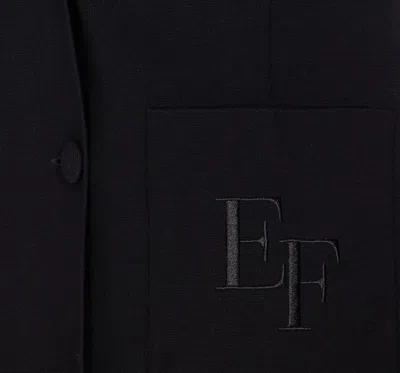Elisabetta Franchi Tailored Double-breasted Jacket With Structured Silhouette In Black