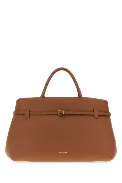 Manu Atelier Caramel Leather Le Cambon 40 Handbag In Brown