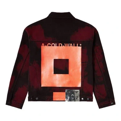 A-cold-wall* Erosion Trucker Jacket 'burnt Red Light Grey' In Multi