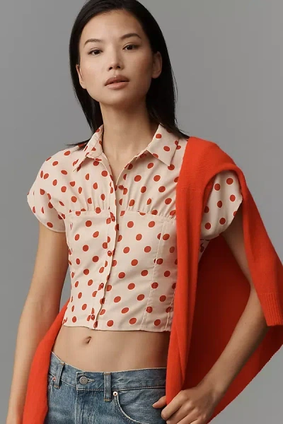 Lisa Says Gah Joanie Polka Dot Blouse In Multi