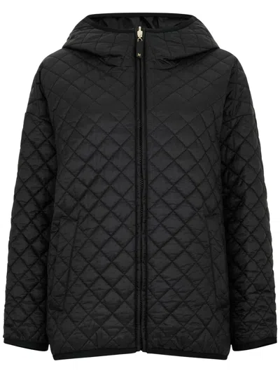Max Mara The Cube 'leo' Black Quilted Short Down Jacket In Black