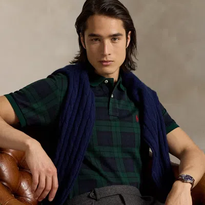 Ralph Lauren Classic Fit Plaid Jacquard Polo Shirt In Green
