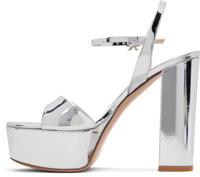 Gianvito Rossi Metallic Ankle-strap Platform Sandals In Silver