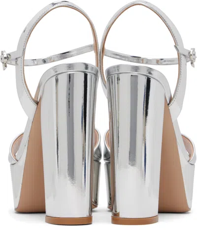 Gianvito Rossi Metallic Ankle-strap Platform Sandals In Silver