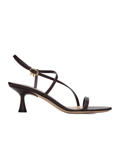 Gianvito Rossi Strappy Leather Ankle-strap Sandals In Bourgogne