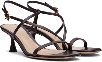 Gianvito Rossi Strappy Leather Ankle-strap Sandals In Bourgogne