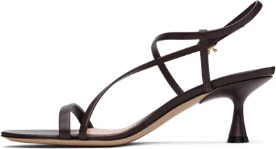 Gianvito Rossi Strappy Leather Ankle-strap Sandals In Bourgogne