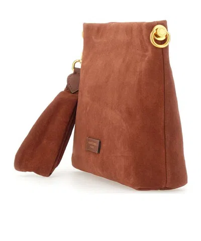 Gianni Chiarini Logo Patch Zipped Clutch Bag In Brown