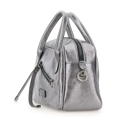 Gianni Chiarini Metallic Zip-detail Tote Bag In Gray