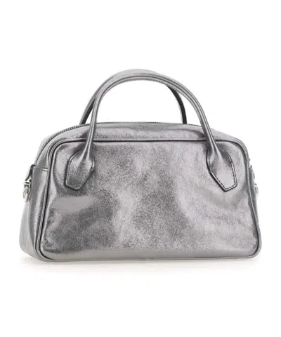 Gianni Chiarini Metallic Zip-detail Tote Bag In Gray
