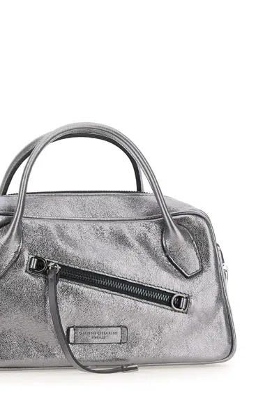 Gianni Chiarini Metallic Zip-detail Tote Bag In Gray