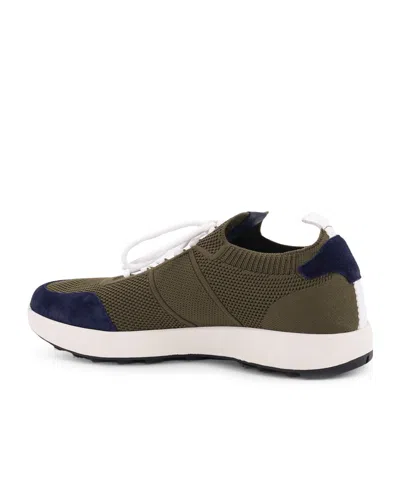 Kiton Low-top Sneakers In Mesh With Suede Profiles In Brown