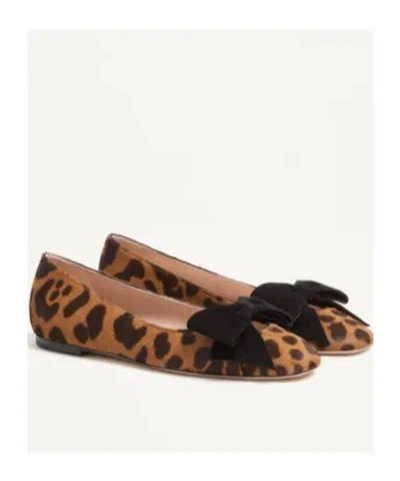 Valentino Garavani Bowow Ballerina In Pony-effect Calfskin Woman Animal Print 42 In Multi