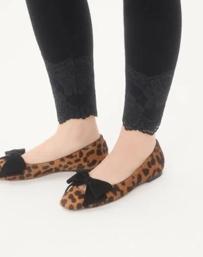 Valentino Garavani Bowow Ballerina In Pony-effect Calfskin Woman Animal Print 42 In Multi